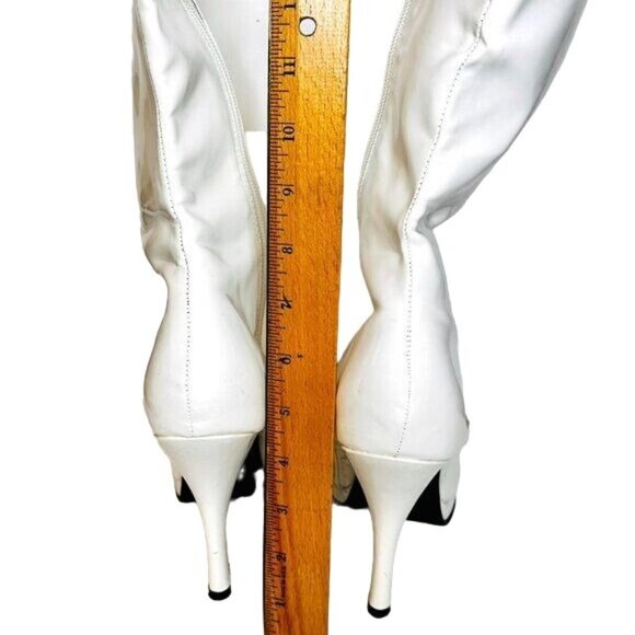 White Platform Women's Go-Go Boots Ugly Silent Disco, Cosplay Sz 10M (run small) - Picture 5 of 9